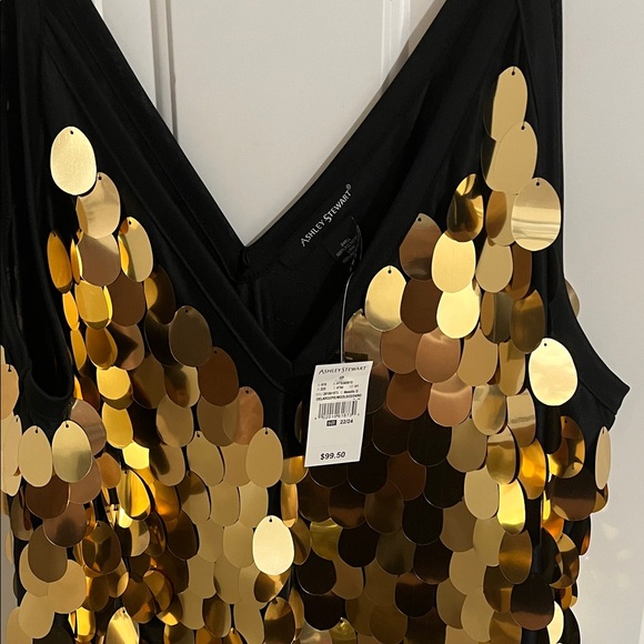 Ashley Stewart Black and Gold Sequin Dress - Picture 7 of 9